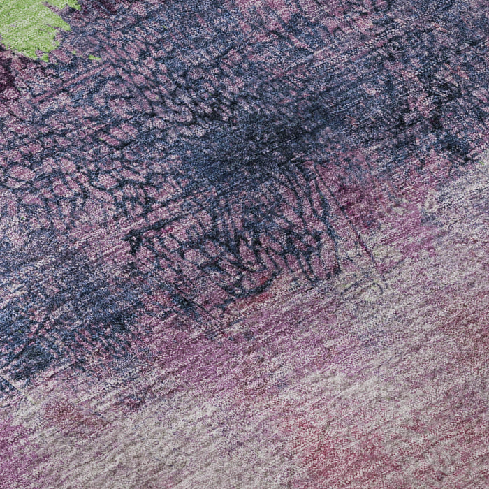 10' X 14' Abstract Washable Area Rug With UV Protection (698041) - Blush / Mint Green / Charcoal
