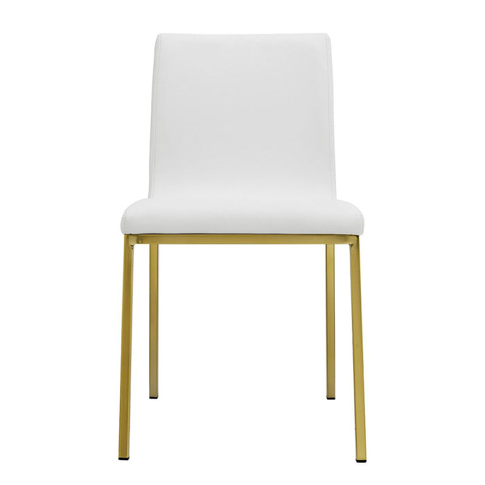 Upholstered Leather Dining Chairs (Set of 2) - White