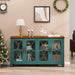 Giga elegant 4-door sideboard with tempered glass doors, showcasing a sleek wooden finish and modern design.