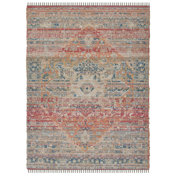 8' X 10' Transitional Oriental Hand Woven Area Rug With Fringe - Blue