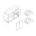 Giga wooden wine cabinet with drawer, white and dark taupe finish, holding six wine glasses for elegant storage and display.