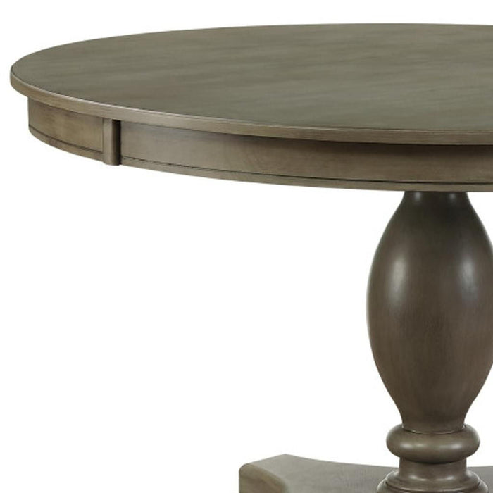48" Wood Pedestal Base Round Top Dining Table - Gray
