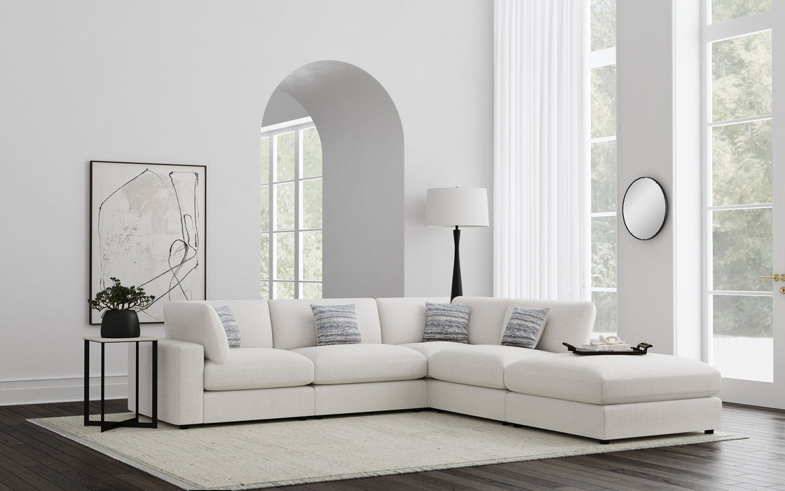 CoasterEveryday Serene 5-piece upholstered modular sectional sofa in beige fabric