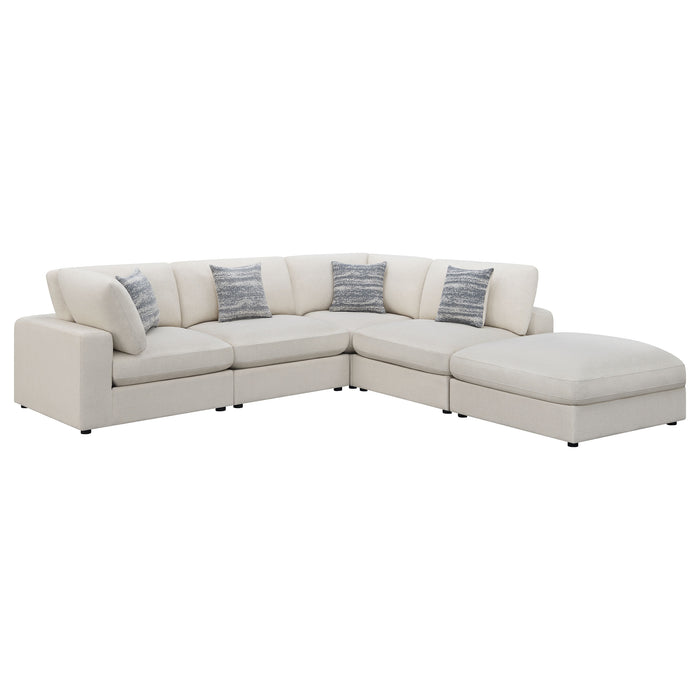 Serene 5-piece upholstered modular sectional sofa in beige by CoasterEveryday