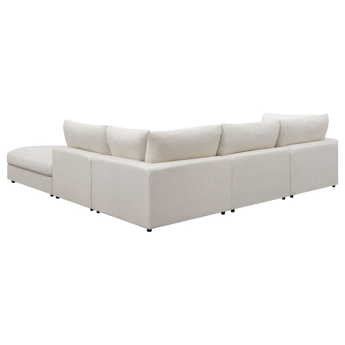 CoasterEveryday Serene 5-piece beige upholstered modular sectional sofa seating arrangement