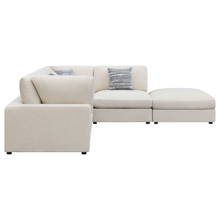 Serene 5-piece upholstered modular sectional sofa in beige by CoasterEveryday