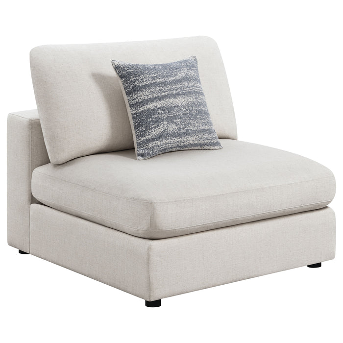 CoasterEveryday Serene 5-piece beige upholstered modular sectional sofa in a contemporary living room setup