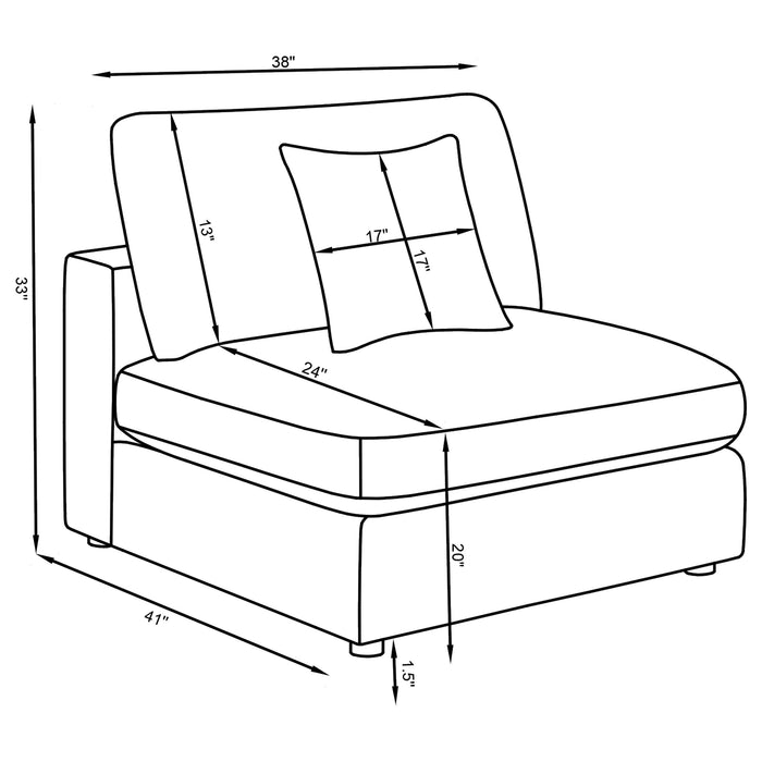 Serene 5-piece upholstered modular sectional sofa in beige by CoasterEveryday