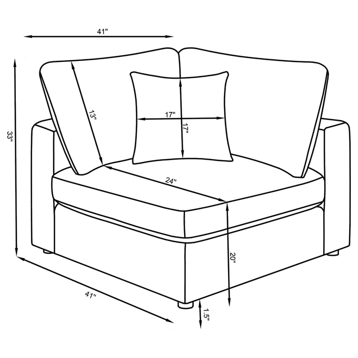 Serene 5-piece upholstered modular sectional sofa in beige by CoasterEveryday