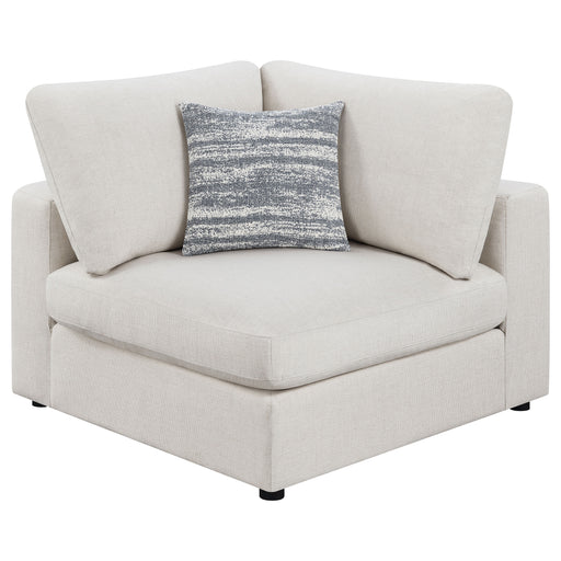 CoasterEssence Serene upholstered corner furniture in beige fabric