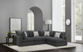 CoasterEssence Serene 4-piece upholstered modular sectional sofa in charcoal gray