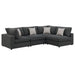 CoasterEssence Serene 4-piece upholstered modular sectional sofa in charcoal gray