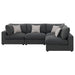 CoasterEssence Serene 4-piece upholstered modular sectional sofa in charcoal gray