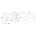 Charcoal CoasterEssence Serene 4-piece upholstered modular sectional sofa with deep seating and clean lines