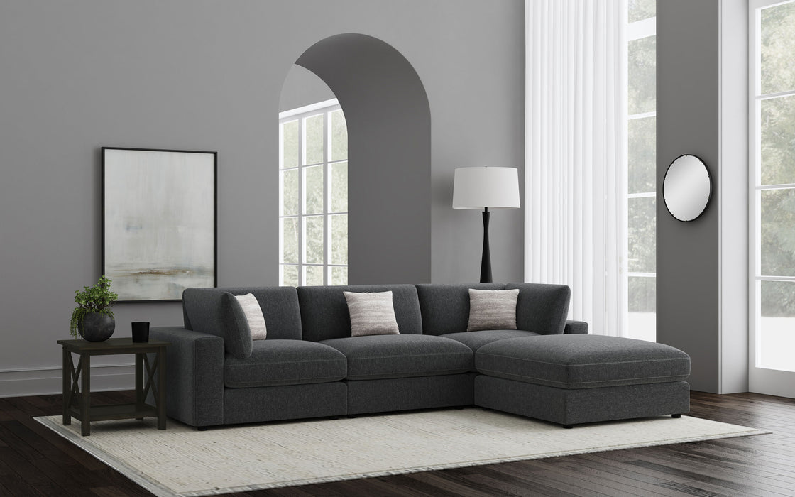 Serene 4-piece Upholstered Modular Sectional Sofa Charcoal