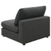 CoasterEssence Serene upholstered armless chair in charcoal fabric with a sleek, modern design
