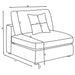 CoasterEssence Serene charcoal upholstered armless chair with padded seat and backrest