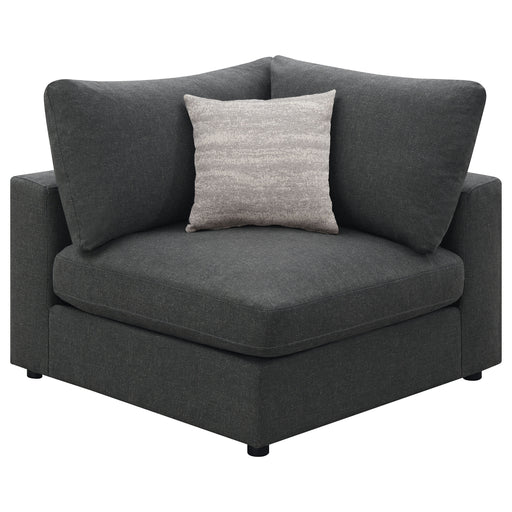 CoasterEssence Serene upholstered corner furniture in charcoal fabric хитайға