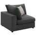 Serene Upholstered Corner charcoal furniture by CoasterEssence on a light background