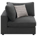 Serene Upholstered Corner charcoal furniture by CoasterEssence, showing a sleek cushioned corner design