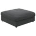 CoasterEssence Serene Square upholstered ottoman in charcoal fabric with cushioned top