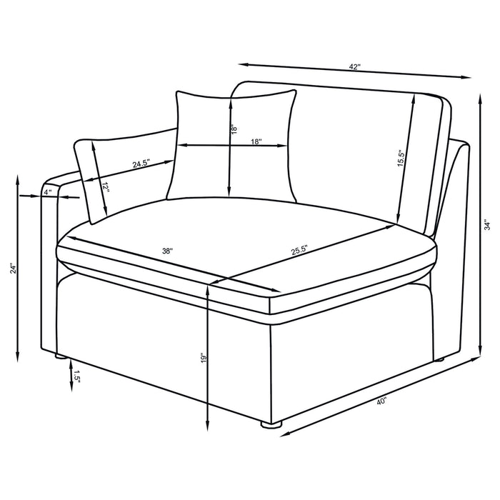 Hobson 5-piece Upholstered Modular Sectional Sofa Ivory