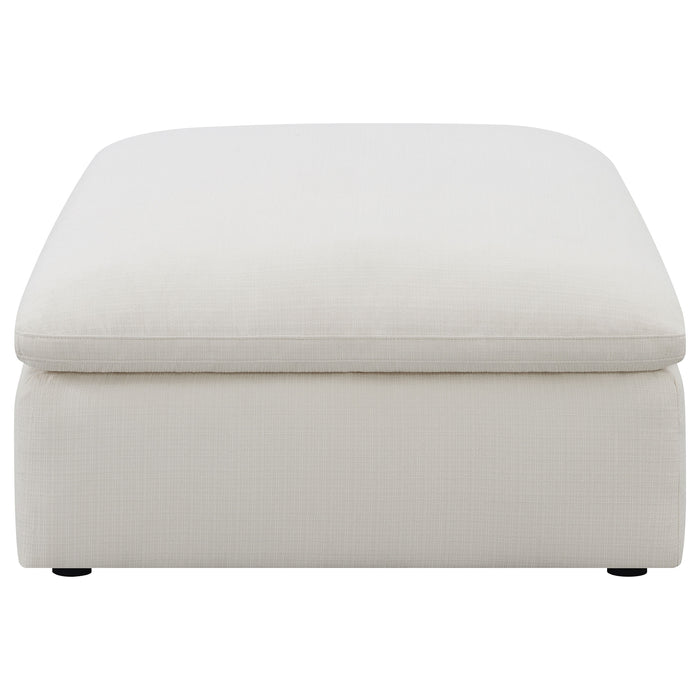 Hobson Square Upholstered Ottoman Ivory