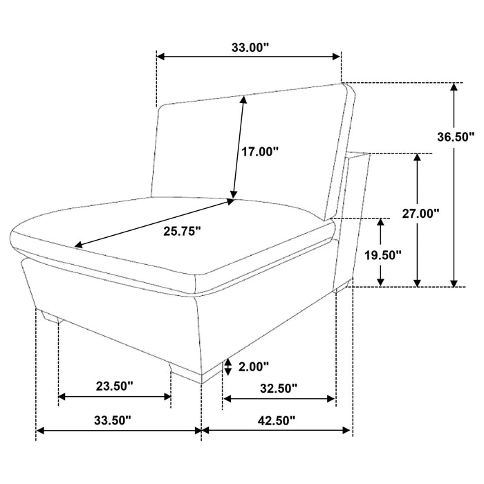 Lakeview 6-piece Upholstered Modular Sectional Sofa Ivory