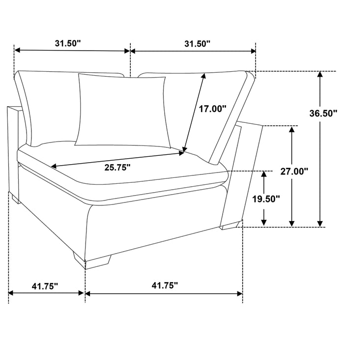 Lakeview 6-piece Upholstered Modular Sectional Sofa Ivory