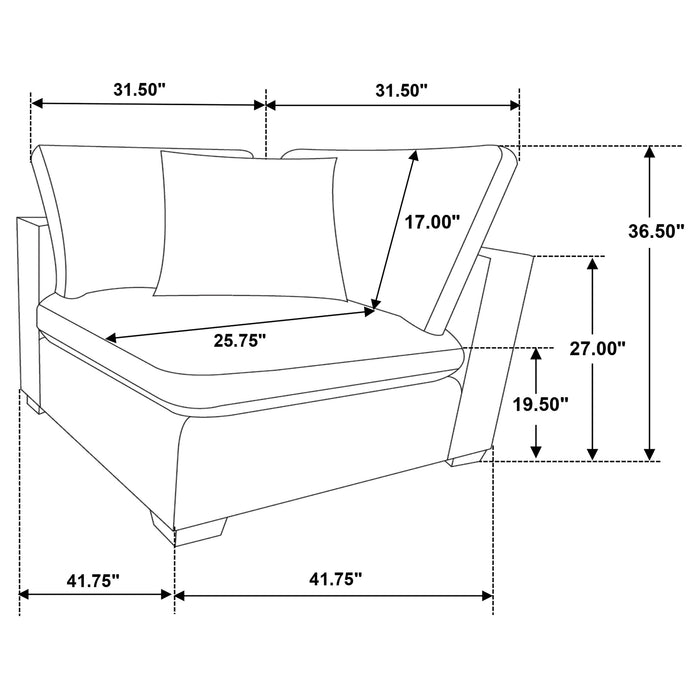 Lakeview 5-piece Upholstered Modular Sectional Sofa Ivory
