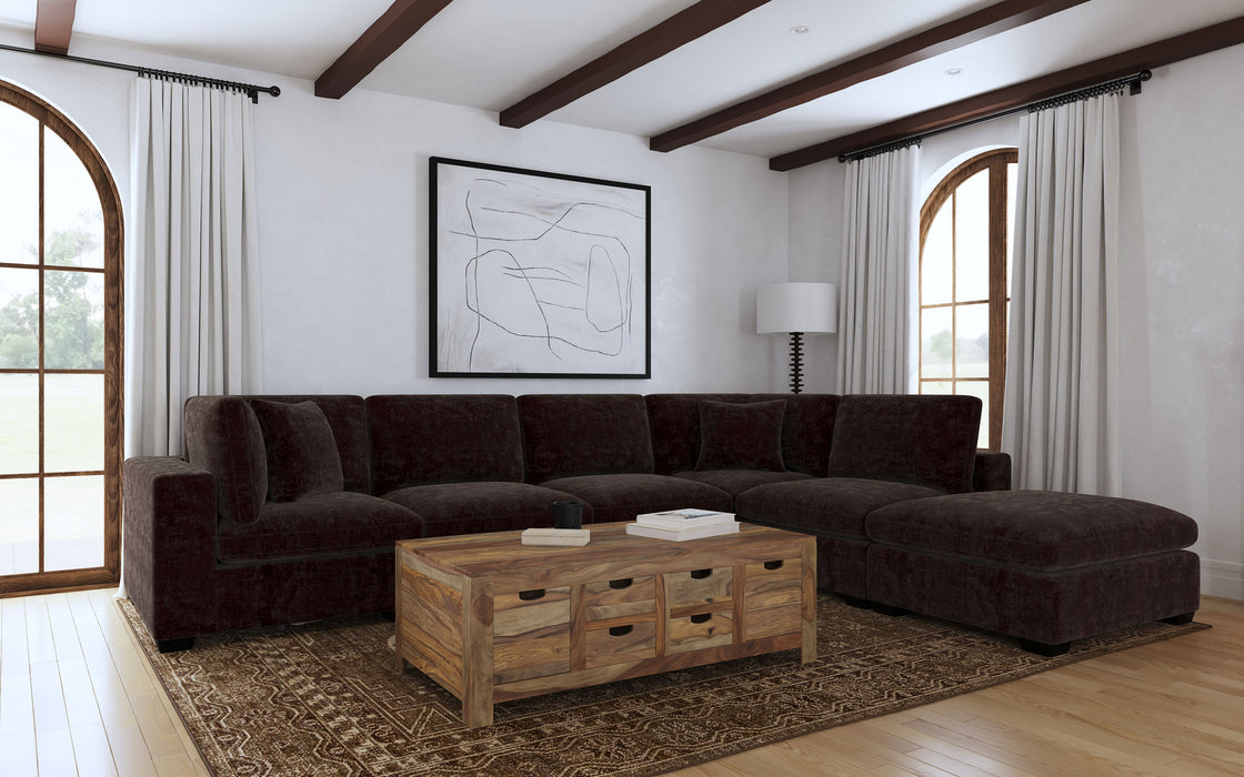 Lakeview Upholstered Corner Chair Dark Chocolate