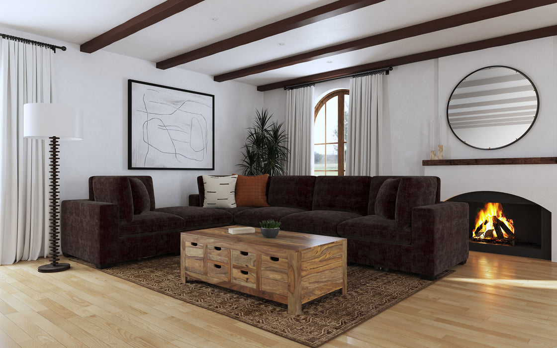 Lakeview Upholstered Corner Chair Dark Chocolate