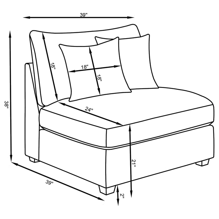Cambria 5-piece Upholstered Modular Sectional Sofa Grey