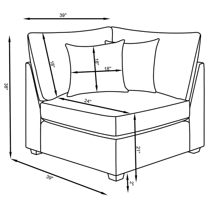 Cambria 5-piece Upholstered Modular Sectional Sofa Grey