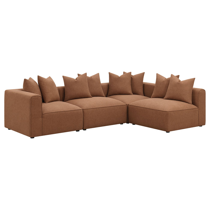 Jennifer Upholstered Corner Chair Terracotta