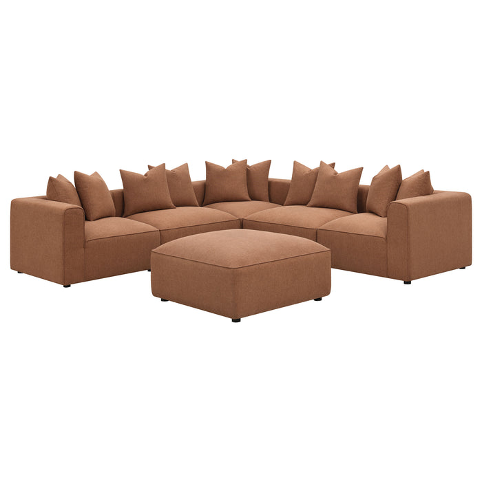 Jennifer Upholstered Corner Chair Terracotta