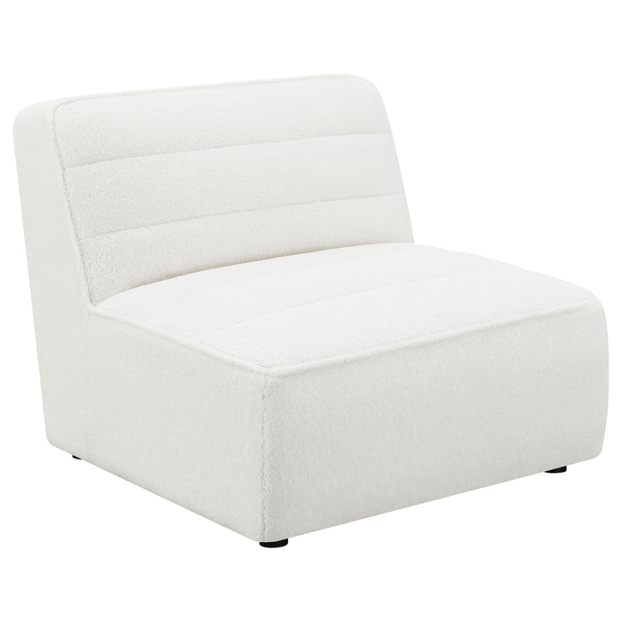 Sunny Upholstered Armless Chair Ivory Sherpa