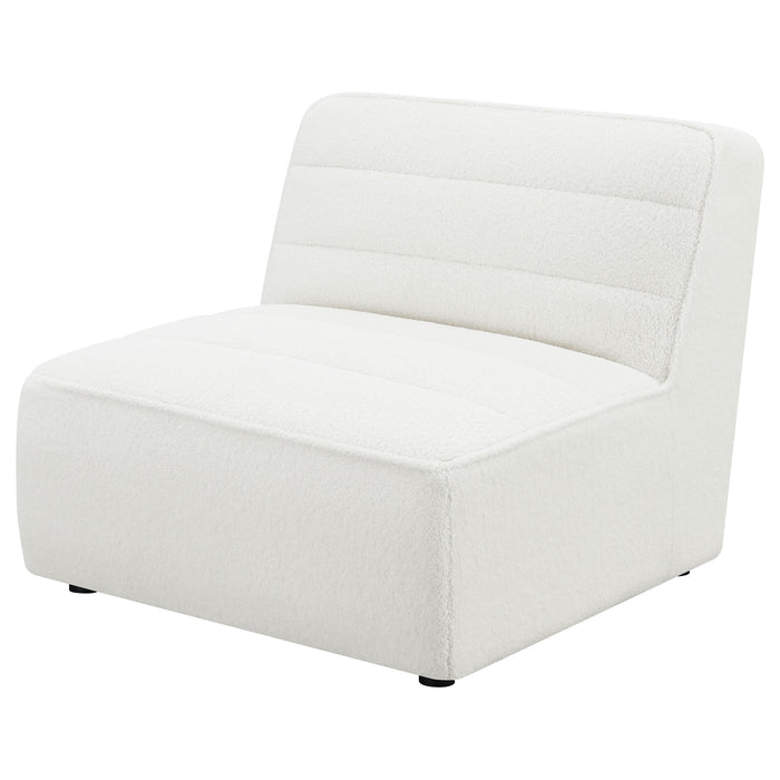 Sunny Upholstered Armless Chair Ivory Sherpa