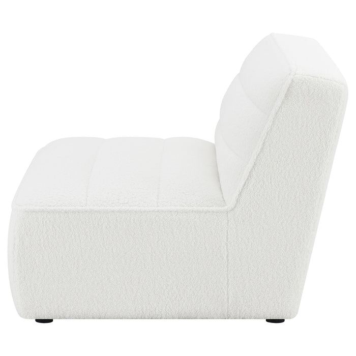 Sunny Upholstered Armless Chair Ivory Sherpa