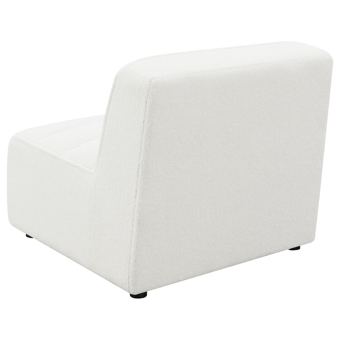 Sunny Upholstered Armless Chair Ivory Sherpa