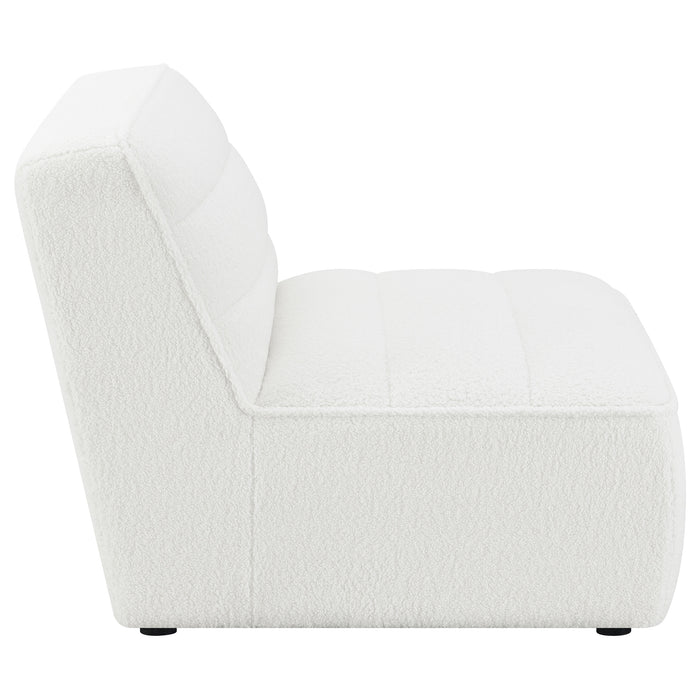 Sunny Upholstered Armless Chair Ivory Sherpa