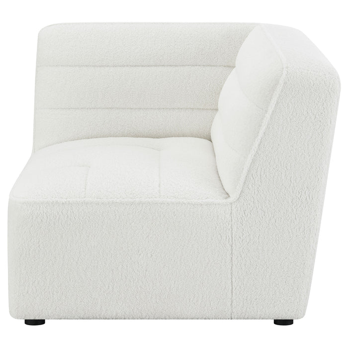 Sunny Upholstered Corner Chair Ivory Sherpa