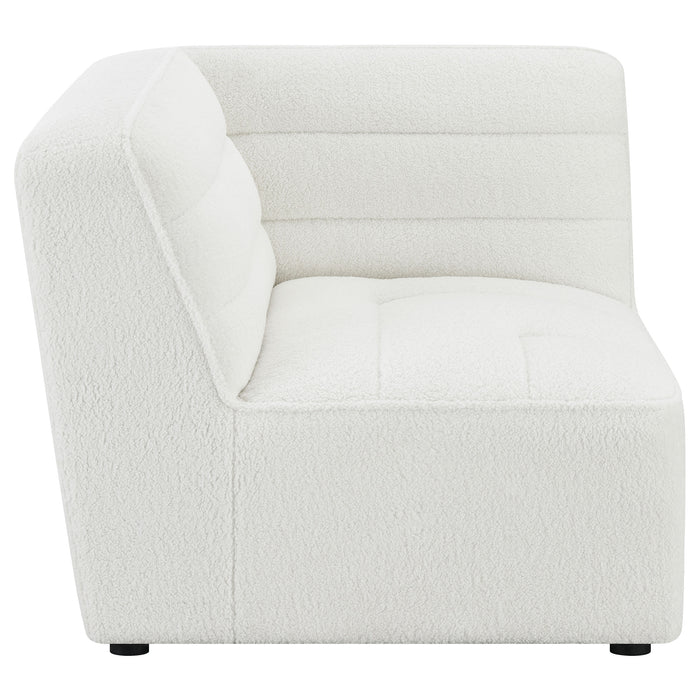 Sunny Upholstered Corner Chair Ivory Sherpa