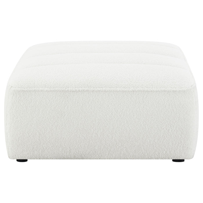 Sunny Square Upholstered Ottoman Ivory Sherpa