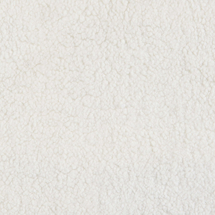Sunny Square Upholstered Ottoman Ivory Sherpa