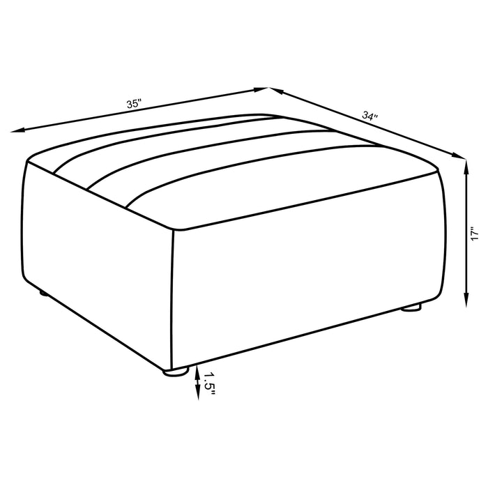 Sunny Square Upholstered Ottoman Ivory Sherpa