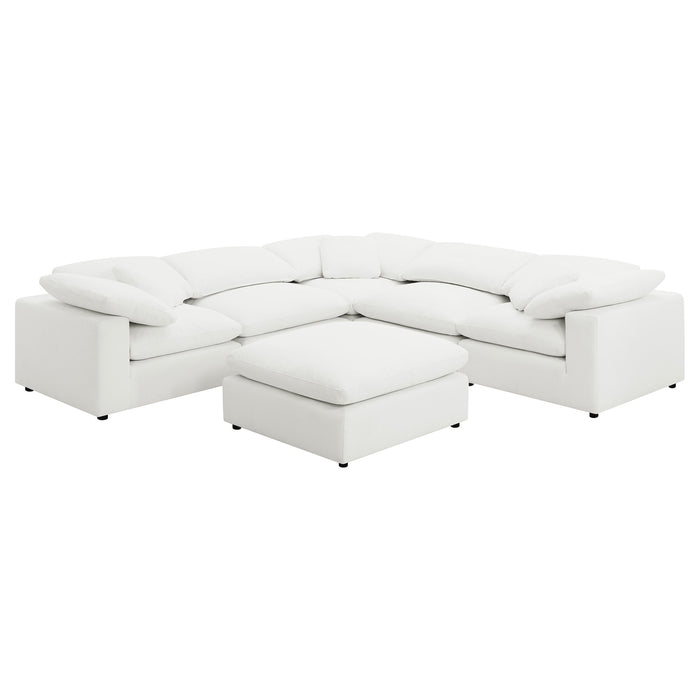 Raleigh 6-piece ivory boucle upholstered modular sectional by CoasterEveryday