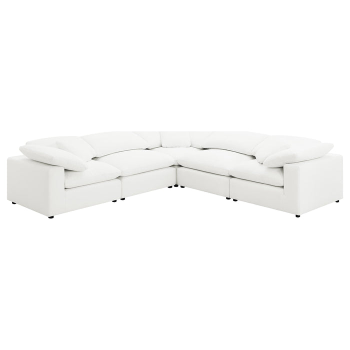 Raleigh 5-piece boucle upholstered modular sectional in ivory by CoasterEveryday