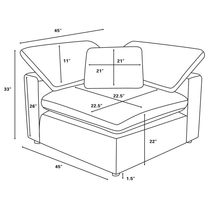 Raleigh 5-piece boucle upholstered modular sectional in ivory by CoasterEveryday