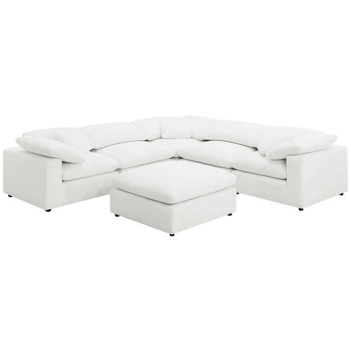 Raleigh ivory boucle upholstered armless chair by CoasterEveryday